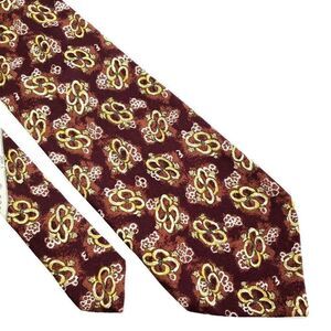 Joseph Abboud Print Floral Red Wide Silk Tie